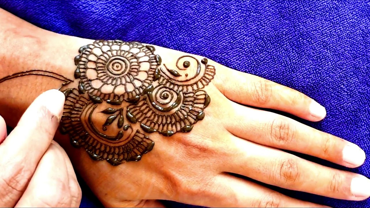 back hand beautiful henna design- simple and easy mehndi designs for ...