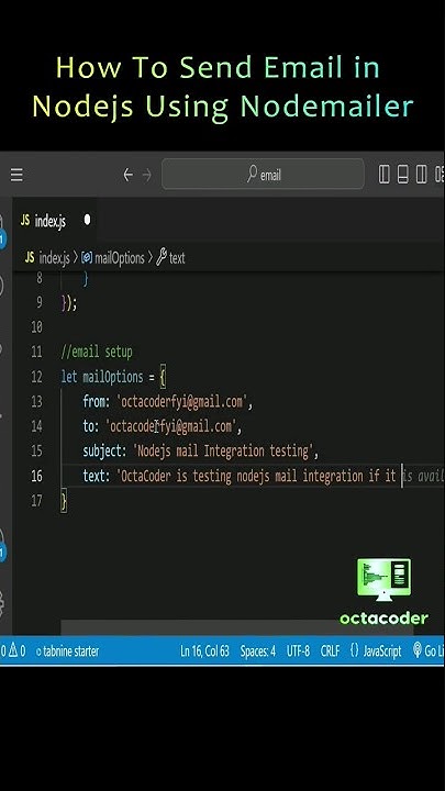 how to send email in nodejs using nodemailer. #nodejs #nodejstutorial # ...