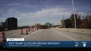 North Split Exit Ramp closure begins Monday