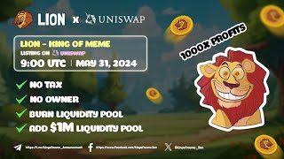 LION AIRDROP IS NOW LISTED ON UNISWAP  HOW TO WITHDRAWAL YOUR COINS STEP BY STEP