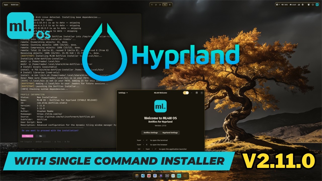 ML4W OS на Arch Linux. Расширенная настройка Hyprland: идеальная установка одной командой 🐧