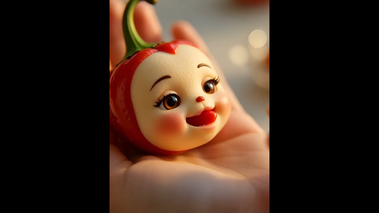 Chili Pepper Kawaii | Cute Food-Creature Macro Animation 🌶️✨