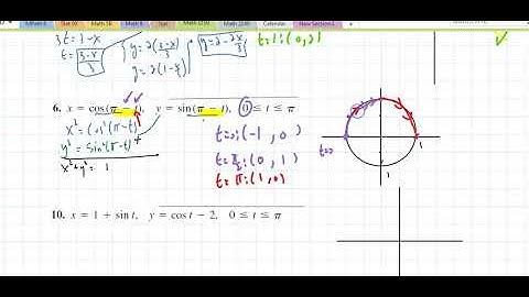 Math 1150 Section 11.1 Parameterizations of Plane Curves
