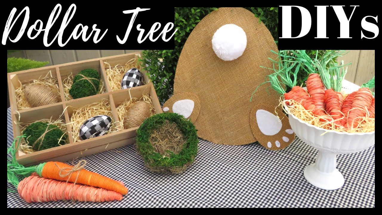 DOLLAR TREE FARMHOUSE EASTER DECOR DIYs - YouTube