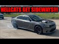 HELLCATS GET SIDEWAYS INFRONT OF COPS LEAVING CAR SHOW!!!