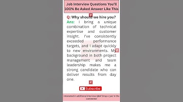 🔥How to Answer "Why should we hire you?"🔥#jobprepify  #WhyShouldWeHireYou  #interviewprep