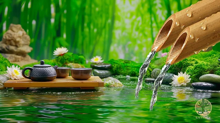 Relaxing Sleep Music + Bamboo Water Sounds 🌿 Meditation Music Relax Mind Body, Deep Healing Music