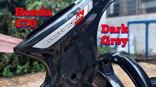 Repaint Honda Petak C70 Dark Grey Metallic Color