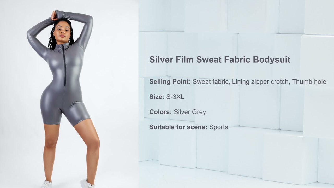 Wholesale One-Piece Long-Sleeved Sports Silver Film Sauna Suit