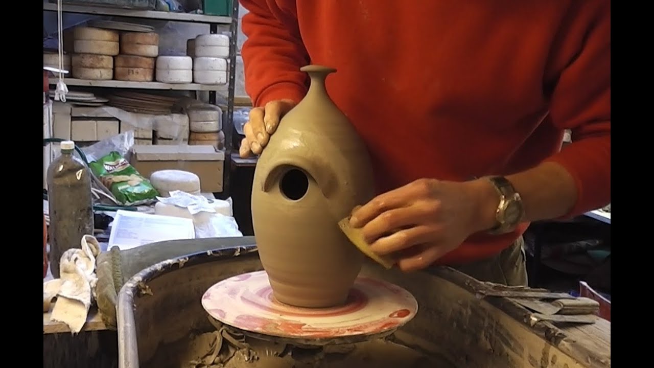 Making a Pottery Ceramic Bird House / Nest Box on the ...