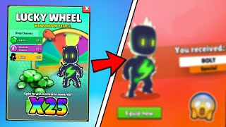 25 Lucky Wheel Spins In Stumble Guys, here's what I got...