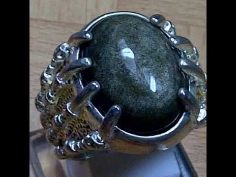 Cincin Bulu Monyet Asli jenis batu Seraphinite Nama Lain atau nama Populer : Batu Akik Bulu Monyet, . 