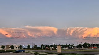 Thunderstorm Anvil looks like a giant glowing waterfall in the sky.
