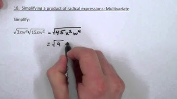PreTest 18   Simplifying a Product of Radical Expressions, Multivariate