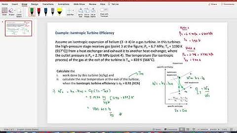 Example of Isentropic Efficiency of Turbine (gas)
