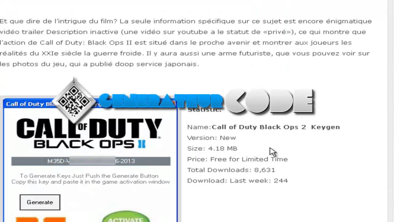 Call of Duty Black Ops 2 code de licence PC - YouTube