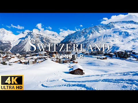 İsviçre Kış 4K - Sakinleştirici Müzikli Manzaralı Rahatlama Filmi (4K Video Ultra HD)