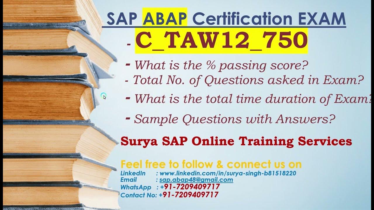Sap abap certification exam c taw12 750 youtube