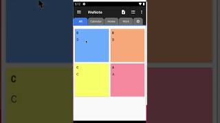 Drag and move sorting behavior in WeNote Android