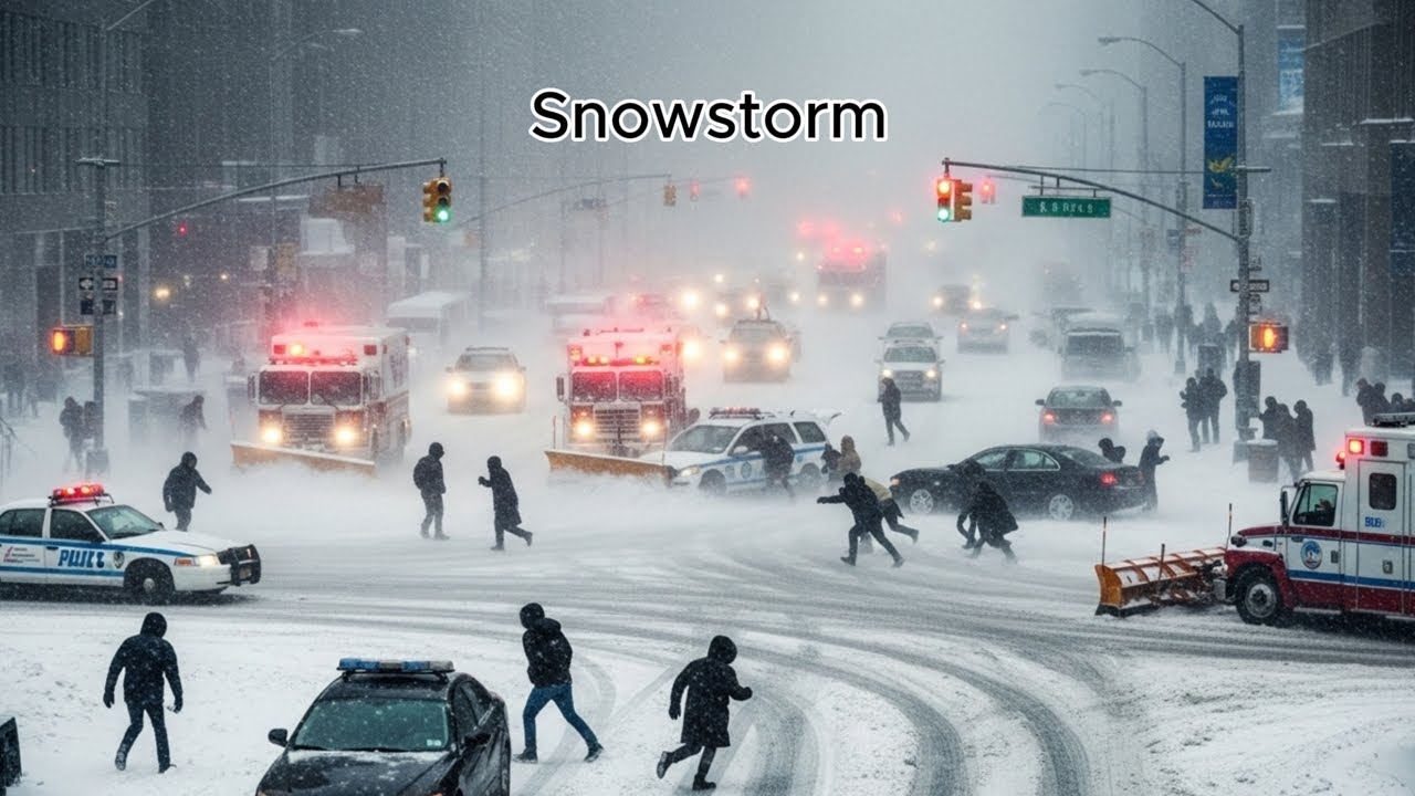 Chaos in New York Today! A Heavy Snowstorm Causes Major Accidents