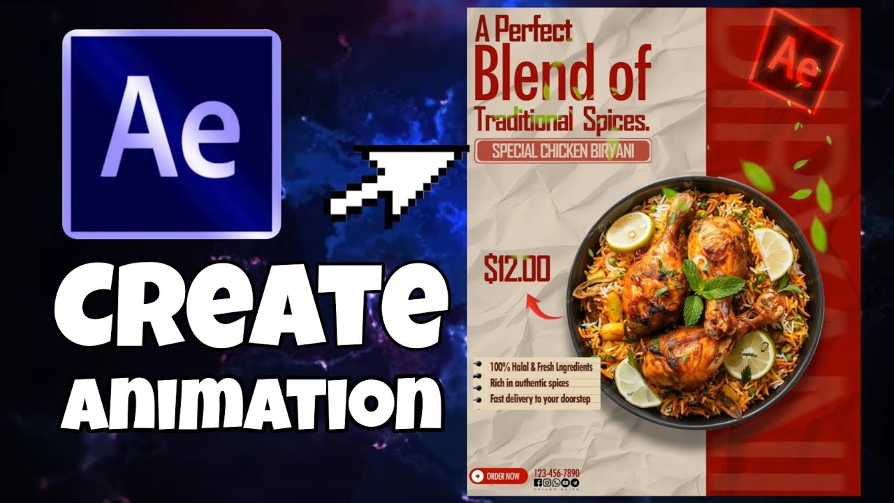 How to make social media ads in Affect effect tutorial #graphics - YouTube