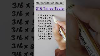 316 Times Table #easytowrite #easyhack #informative #interesting #shortvideo #maths #viral