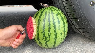 Experiment Car vs Watermelon, Orbeez, Fanta, Sodas | Crushing Crunchy & Soft Things by Car | Test S