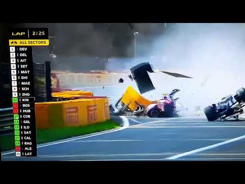 2019 BELGIUM GP F2 RACE 1 'MASSIVE CRASH'