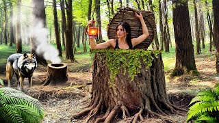 I Spent 24 Hours in a Hidden Shelter… Dangerous Wolves Came! 🐺🔥 #survival