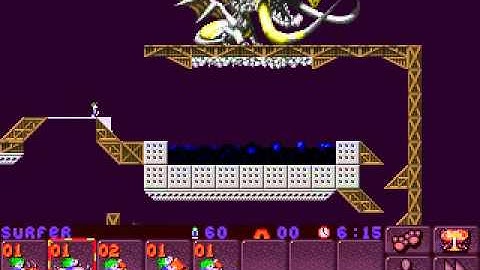 DOS Lemmings 2: The Tribes Medieval 4 WATCH THAT LAST STEP!