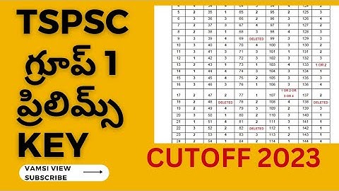 TSPSC Group 1 Key 2023  (Prelims)