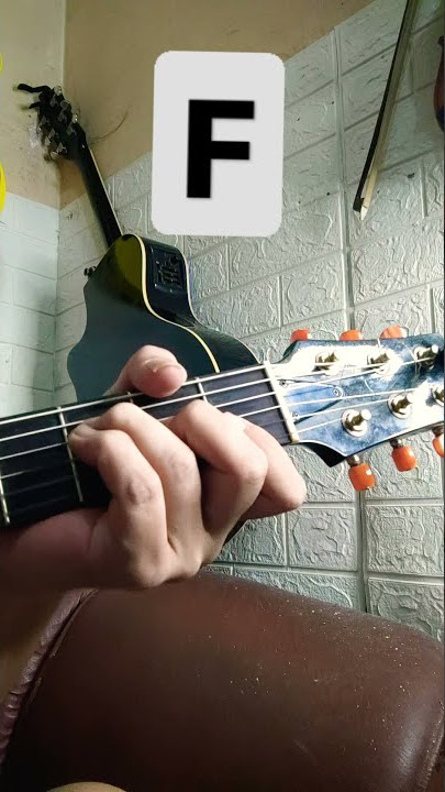 Belajar kunci gitar F chord (simple F) #shorts