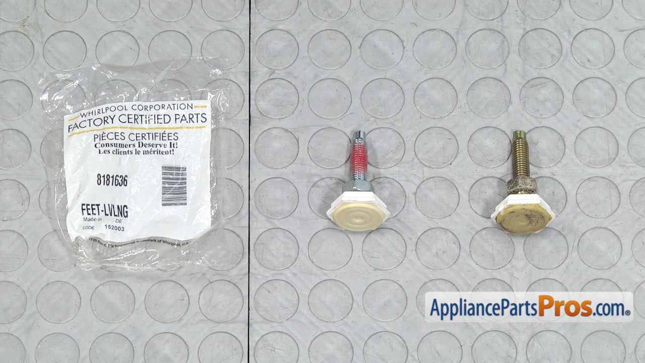 How To Whirlpool/KitchenAid/Maytag Leveling Foot WP8181636 YouTube