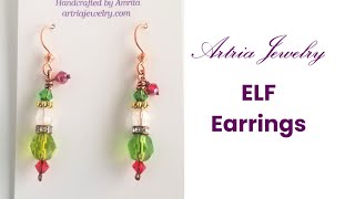 ELF Earrings, Elven Jewelry, DIY Beaded Earrings, 12 days of Wirewrap Christmas Gifts - Day 10