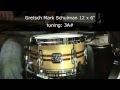 Gretsch Mark Schulman 12 x 6 snare drum tuning range