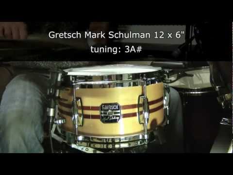 Gretsch Mark Schulman 12 x 6 snare drum tuning range