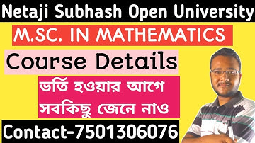 Netaji Subhash Open University/Msc in Mathematics 2022/PG in Mathematics 2022/Course Details/NSOU