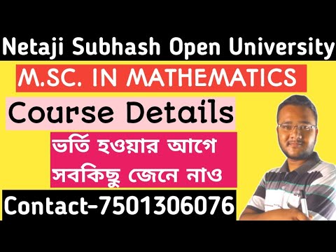 Netaji Subhash Open University/Msc In Mathematics 2022/PG In Mathematics 2022/Course Details/NSOU