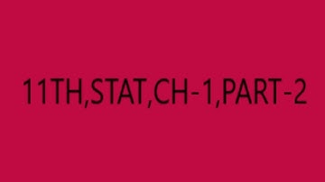 STD-11, STAT CH-1 PART-2