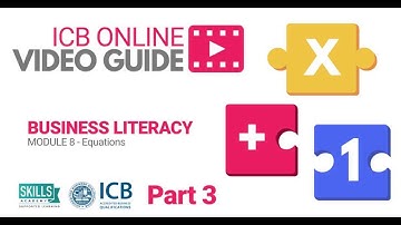 ICB Online Video Guide Business Literacy Module 8 - Equations