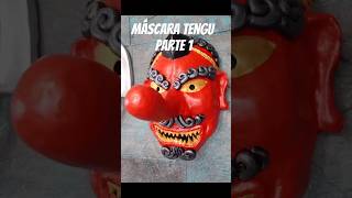 MÁSCARA JAPONESA TENGU 👺 DE #papelmache #mask #artesanato #tengu