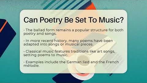Can Poetry Be Set To Music? - The Prose Path