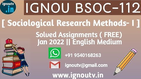 IGNOU BSOC-112 Solved Assignment January 2022 [FREE] || IGNOU BASOH || IGNOU TV || IGNOU ||