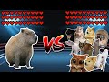 Giant capybara vs all cats and dogs meme battle