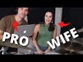 Teaching my wife how to play drums