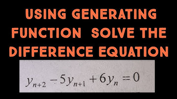 Using generating function solve the difference equation..|| Recurrence Relation