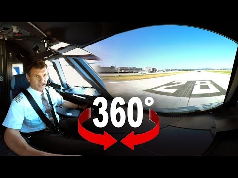 360° cockpit view | SWISS Airbus A320 | Zurich – Geneva