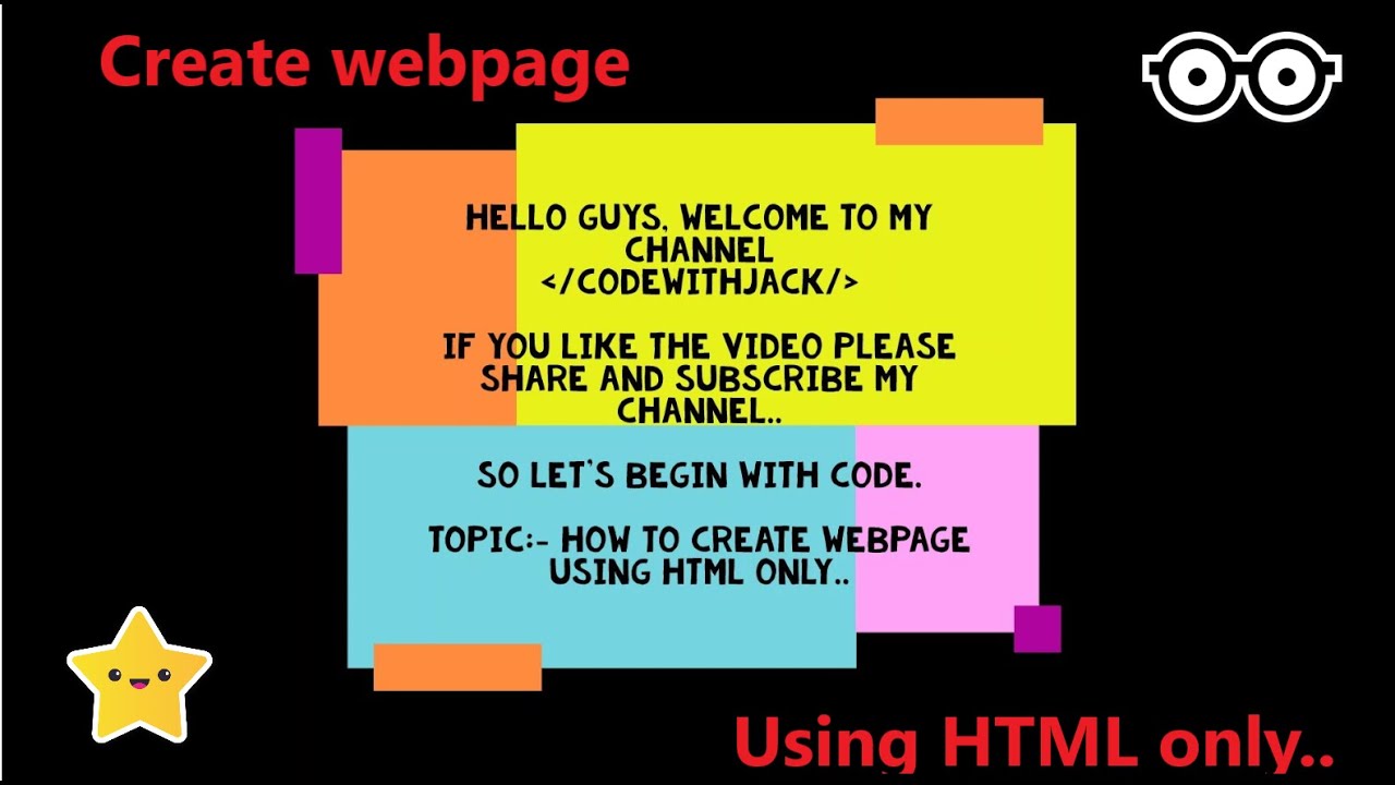 How to create webpage using HTML only..[Tutorial #1] - YouTube