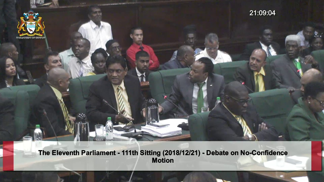 WATCH: APNU+AFC government falls in no confidence vote - Stabroek News