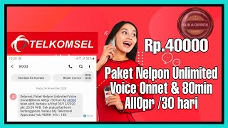 Cara Beli Paket Nelpon Unlimited Telkomsel &amp; 80min AllOpr 30 hari